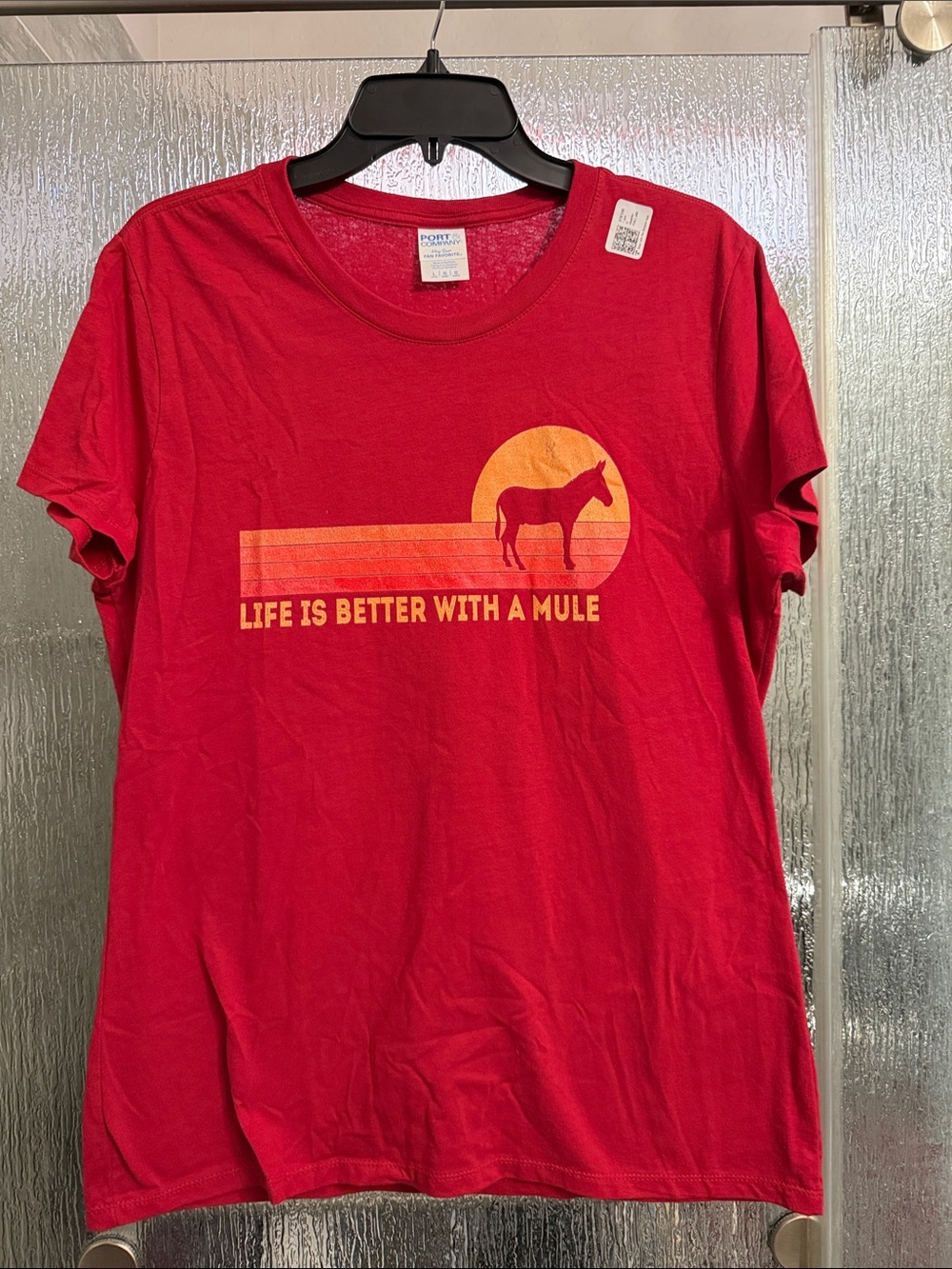 Red Graphic Tee "Life Is Better With A Mule"